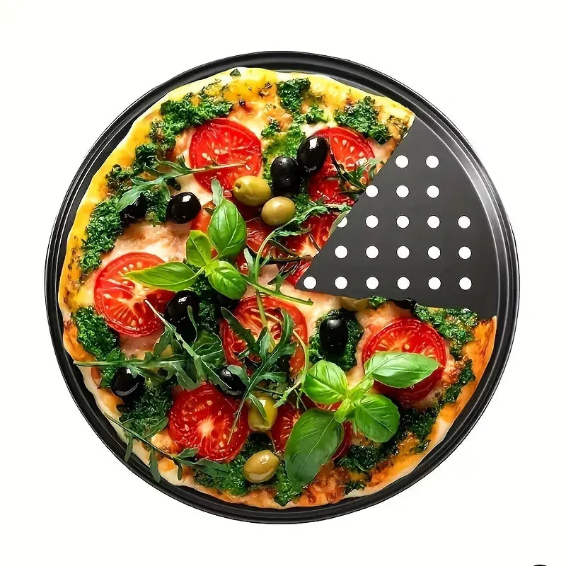 12-Inch Carbon Steel Perforated Pizza Pan Peaceful Pleasures
