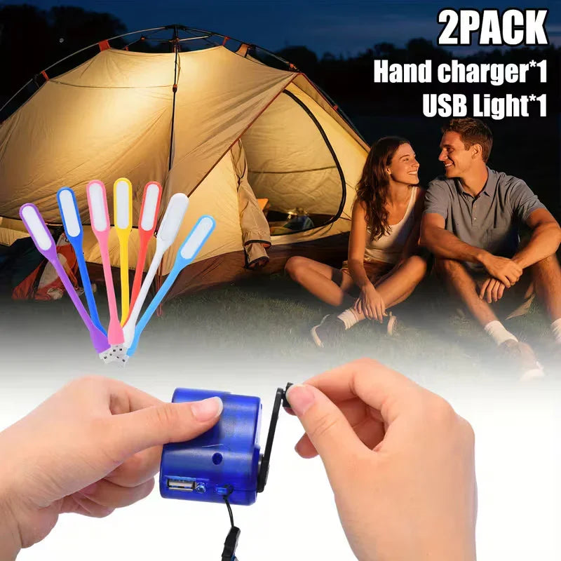 Portable Hand Crank Emergency Charger for Smartphones – Blue Peaceful Pleasures