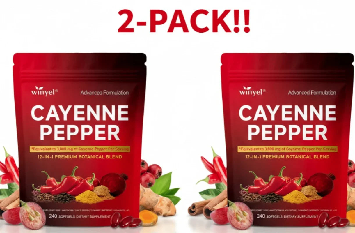 Cayenne Pepper Softgels – Heart, Vein & Blood Vessel Support (240ct) – 2 Pack Peaceful Pleasures