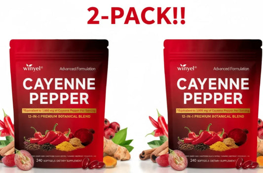 Cayenne Pepper Softgels – Heart, Vein & Blood Vessel Support (240ct) – 2 Pack Peaceful Pleasures