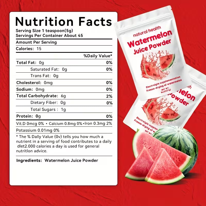 Natural Watermelon Juice Powder Freeze-Dried | Vitamin C | 8oz Peaceful Pleasures