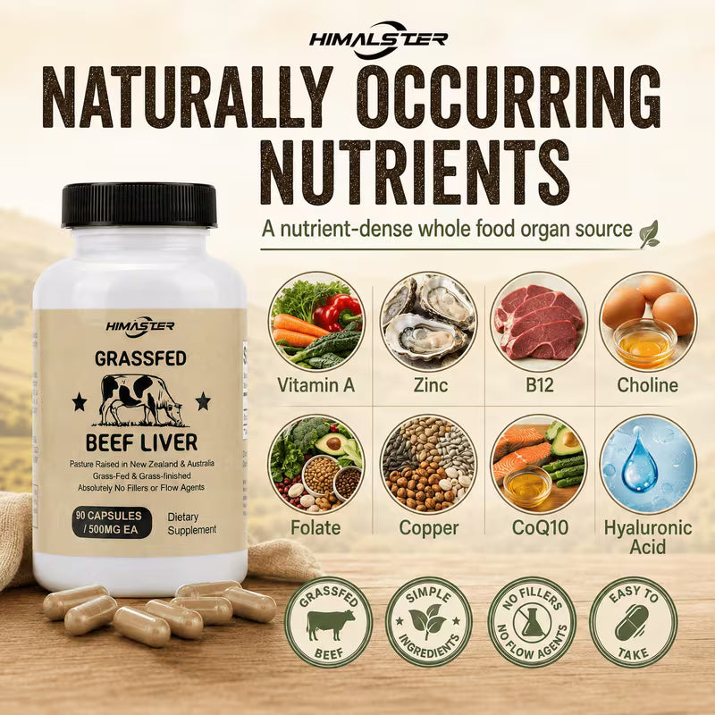 Himaster Grassfed Beef Liver Capsules for Health Support