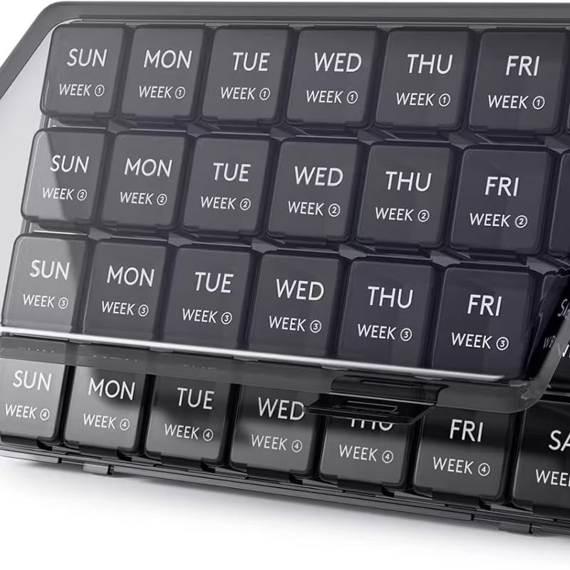 Black keyboard with week-day labels on a white background