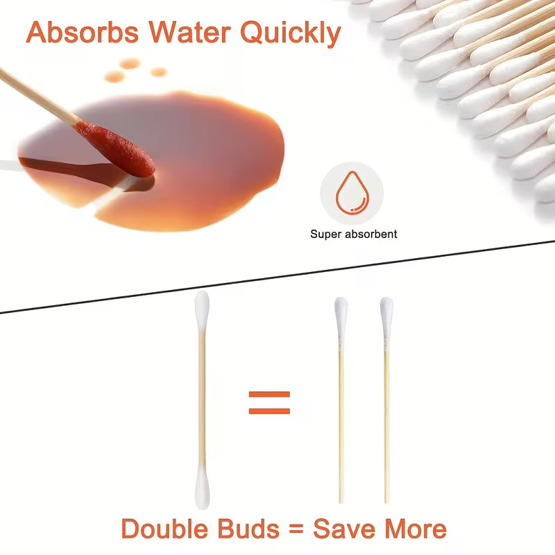 800 Count Bamboo Ear Swabs – Makeup, Crafts & Daily Cleaning Peaceful Pleasures