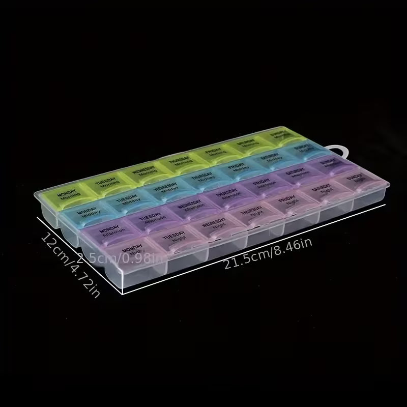 Colorful 4-Week Pillbox | 28-Compartment Medicine Organizer Peaceful Pleasures