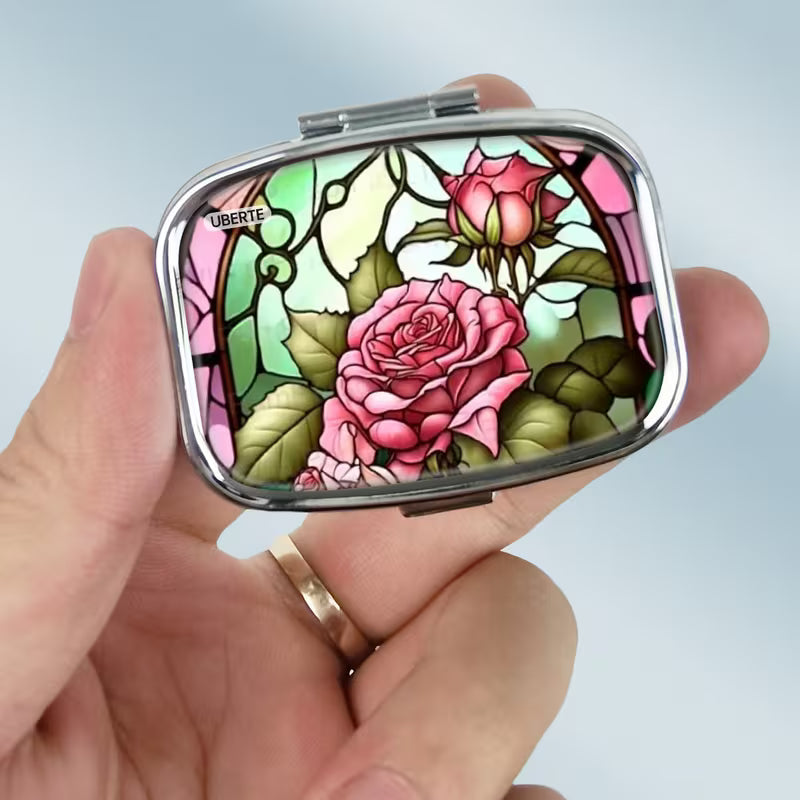 Floral Metal Medicine Box Set (4pcs) – 3D Gel Print Peaceful Pleasures