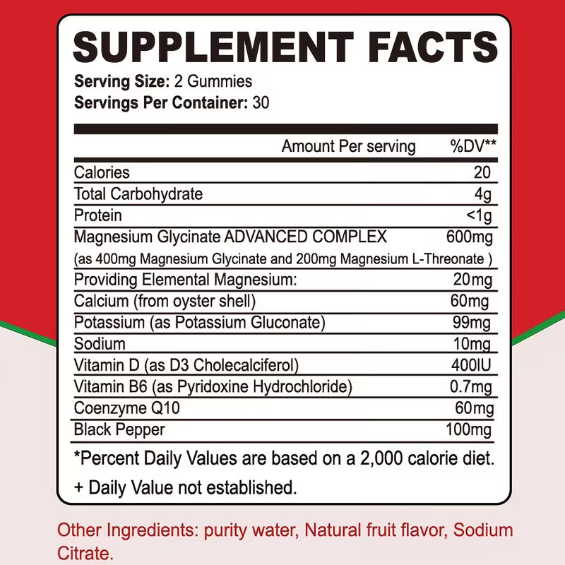 Magnesium Glycinate Calm Gummies CoQ10 & Vitamin D3 – 2-Pack Peaceful Pleasures Health and Wellness