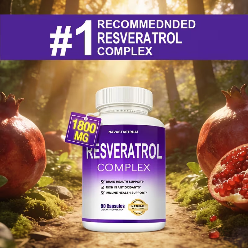 Resveratrol Complex Supplement – 90 Capsules Dietary Supplement Peaceful Pleasures