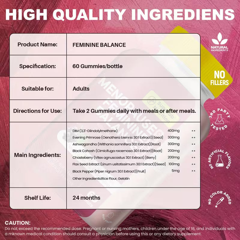 Woman Hormone & Energy Gummies | DIM & Ashwagandha – 2-Pack Peaceful Pleasures