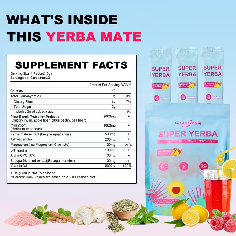 HIMASTER Super Yerba Tea Instant Powder – 30 Packs Peaceful Pleasures