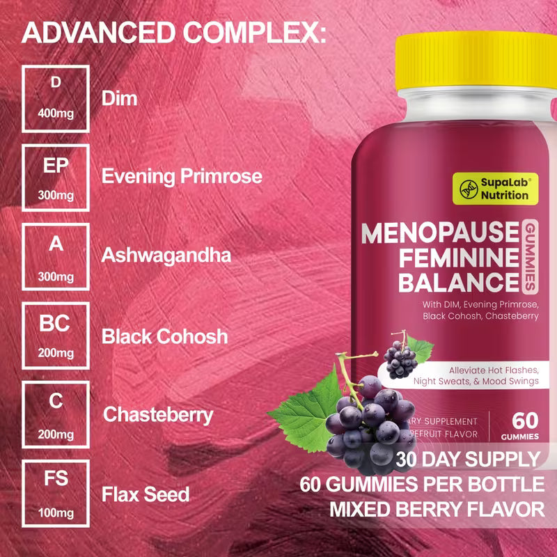 Woman Hormone & Energy Gummies | DIM, Ashwagandha & Chasteberry Peaceful Pleasures