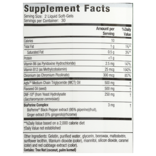 Supplement facts label on a white background