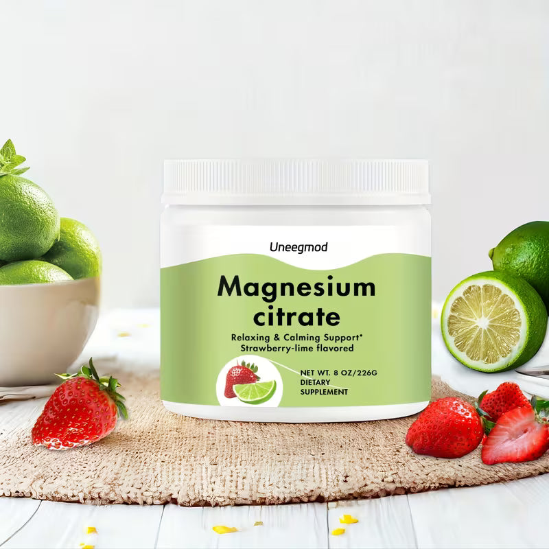 Uneegmod Magnesium Citrate Powder 450mg – 8oz Strawberry-Lime Peaceful Pleasures