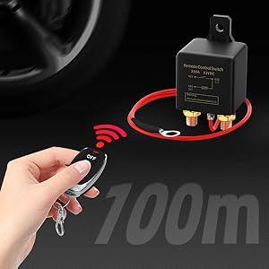 Kill Switch for Car 12V Remote Battery Disconnect Switch 250A Anti-Theft Remote Control Switch with Two Wireless Remote Control Peaceful Pleasures Health and Wellness