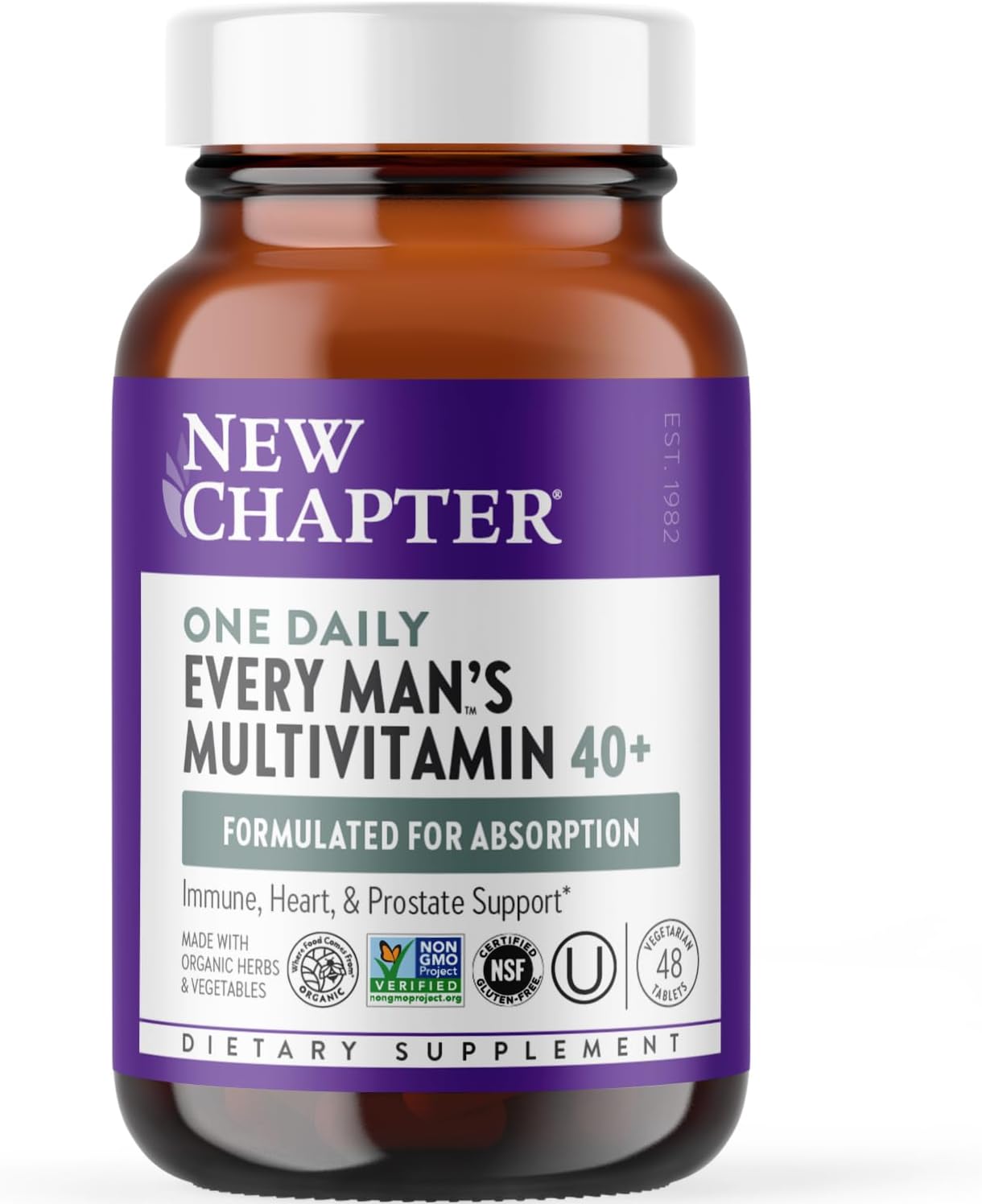 New Chapter Every Man's Multivitamin 40+ supplement bottle on a white background