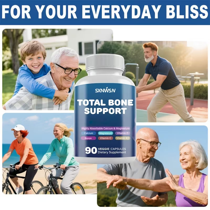 Total Bone Support Supplement – Plant-Based Calcium with Calcium, Magnesium, Zinc, Copper, Manganese, Potassium Peaceful Pleasures