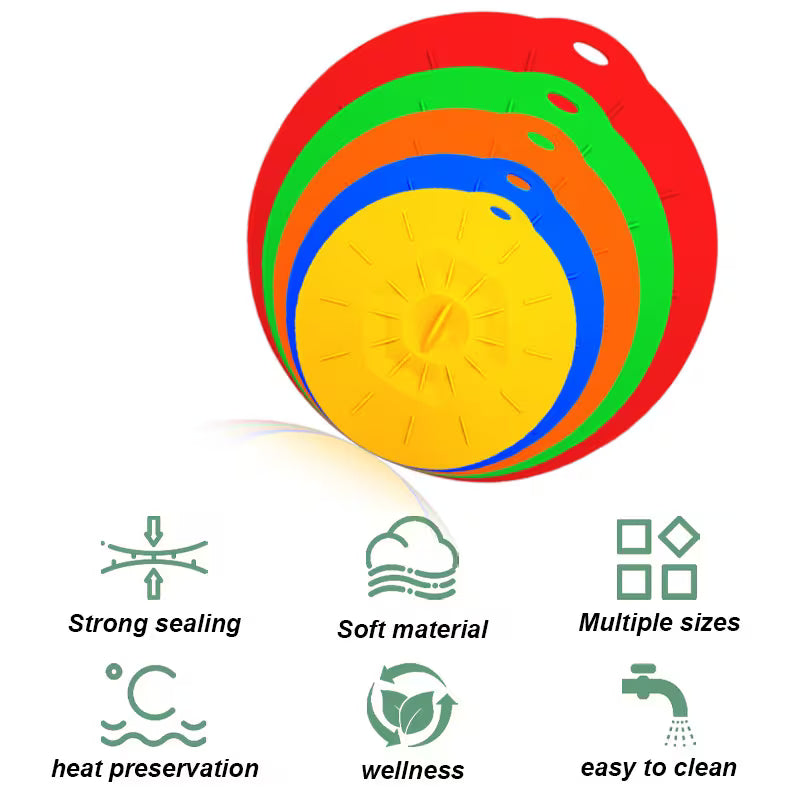 5pcs Silicone Bowl Cover Set – Heat-Resistant & Reusable Peaceful Pleasures