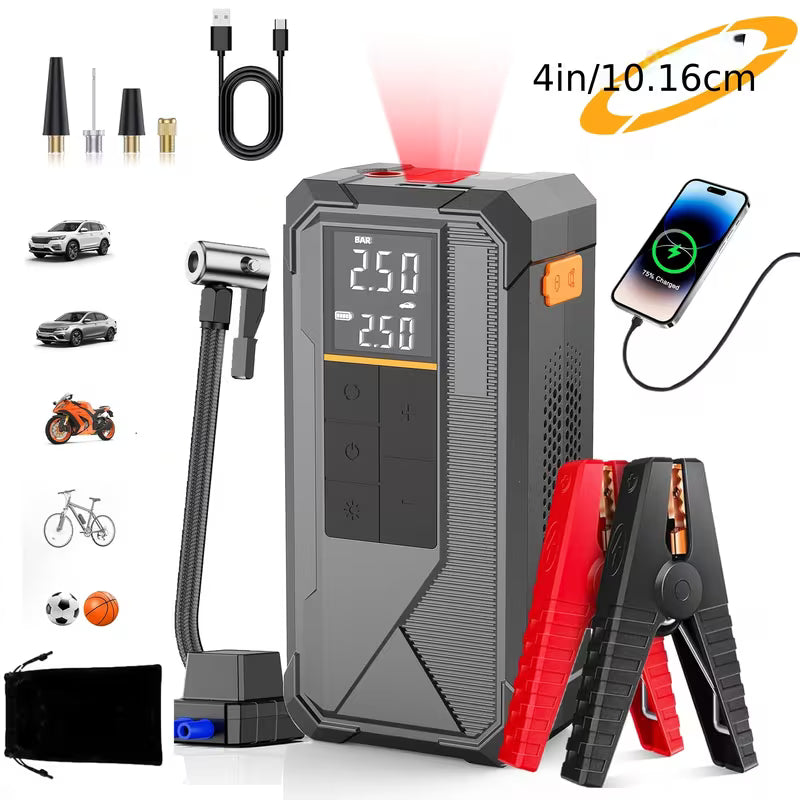 8000mAh Portable Car Jump Starter with Air Compressor Peaceful Pleasures