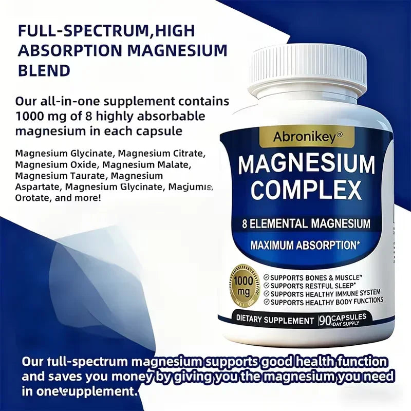 8 Elemental Magnesium Complex Supplement | 8 Forms | ABRONIKEY Peaceful Pleasures