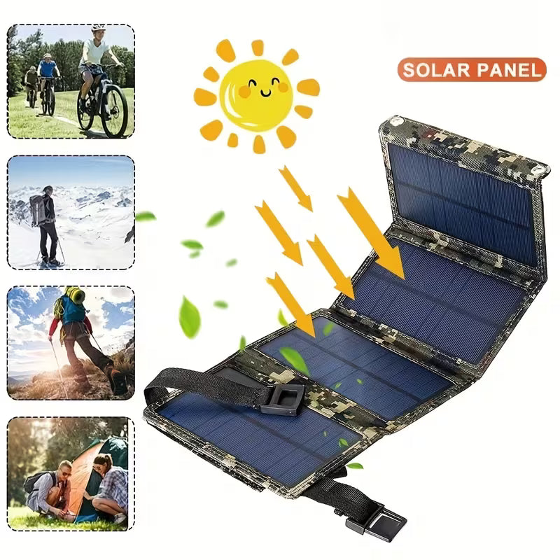 80W USB Solar Folding Power Bank – Outdoor Camping Charger Peaceful Pleasures