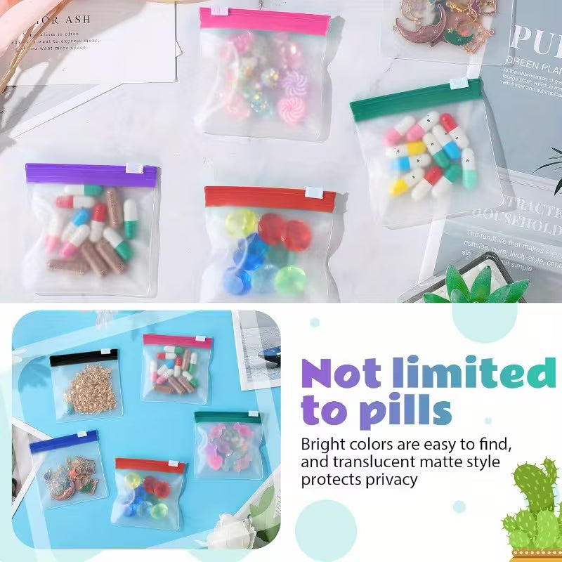 42pcs Mini Pill Pouch Bags Zippered | Reusable Medicine Organizer Peaceful Pleasures