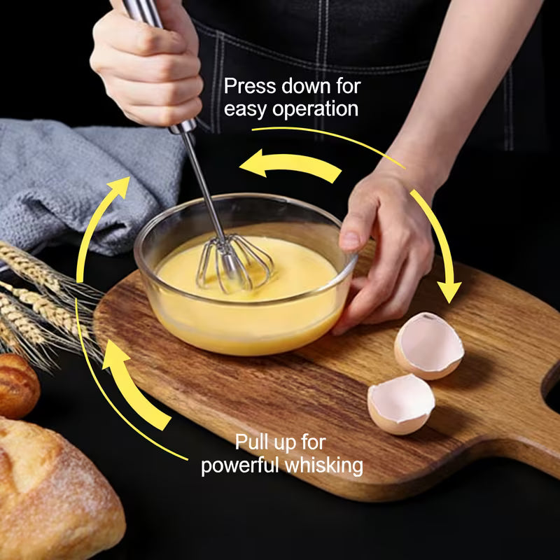 3-Piece Manual Whisk Set – Stainless Steel Egg Beater Peaceful Pleasures