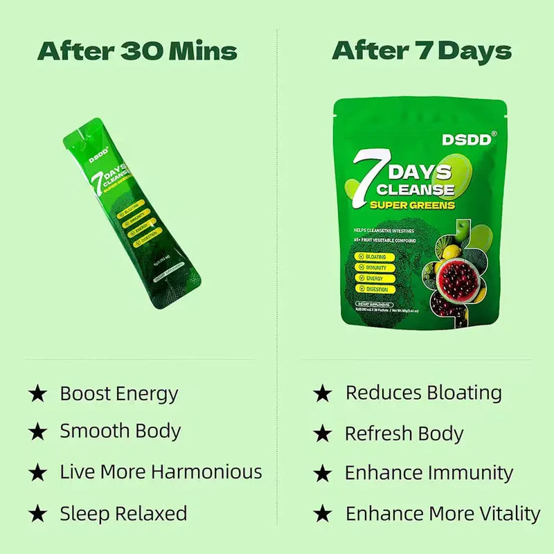 DSDD 7-Day Cleanse Super Greens Powder | Gut Health & Immunity Peaceful Pleasures