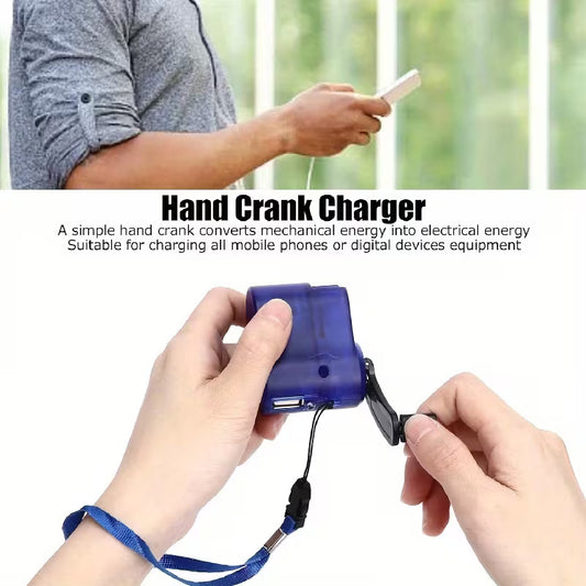 Portable Hand Crank Emergency Charger for Smartphones – Blue Peaceful Pleasures