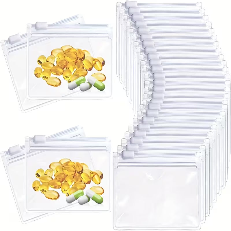 28-Piece Reusable Medicine Bag Set with Zipper Closure Peaceful Pleasures