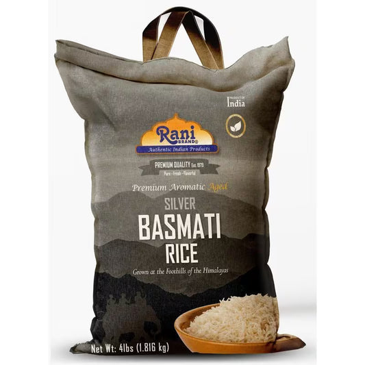 Rani Silver White Basmati Rice Extra Long Aged 4lb Bag Peaceful Pleasures