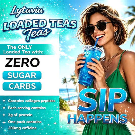 Lytavia Loaded Tea 6-Pack | Caffeine Electrolyte Powder Peaceful Pleasures
