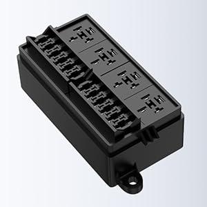 12V Pre-Wired Fuse & Relay Box – 4 Relays & 12-Way ATC/ATO Peaceful Pleasures Health and Wellness