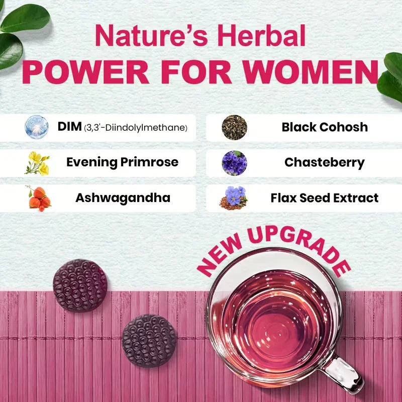 Woman Hormone & Energy Gummies | DIM, Ashwagandha & Chasteberry Peaceful Pleasures