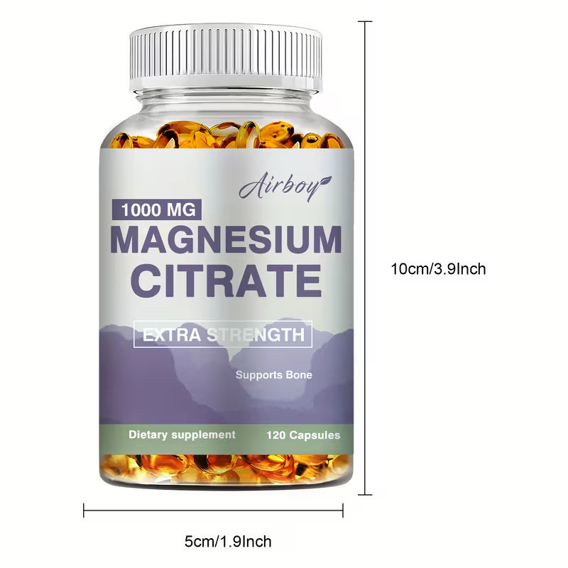 Magnesium Citrate 1000mg – Muscle & Nerve Support, 120 Capsules Peaceful Pleasures