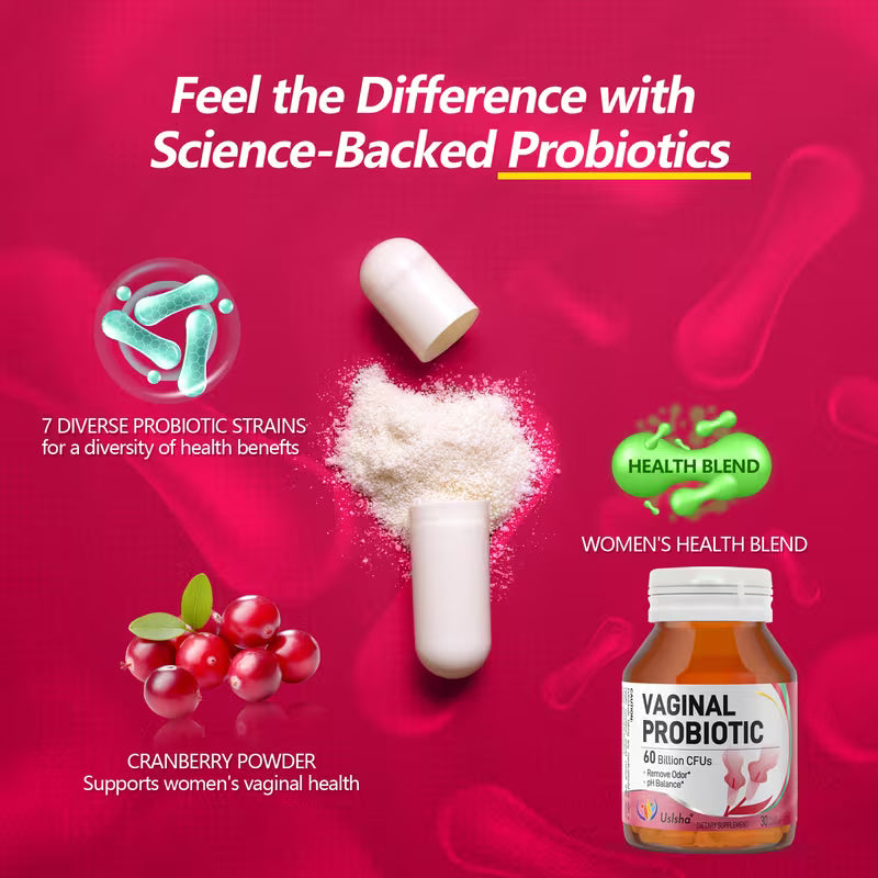 USLSHA Probiotics for Women 60 Billion CFU 30 Capsules Peaceful Pleasures