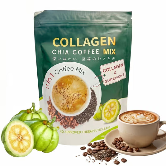 20X Collagen Chia Coffee Powder 11-in-1 Instant Drink Mix Peaceful Pleasures
