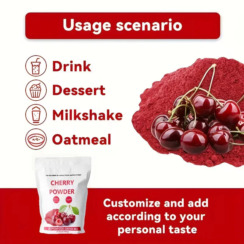 Natural Tart Cherry Powder 180g – Antioxidant Rich Peaceful Pleasures