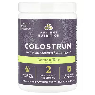 Ancient Nutrition Colostrum Powder - 60 Servings Lemon Bar  4.02 oz