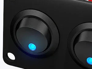 DaierTek 6 Gang Rocker Switch Panel 12V Round Toggle Switch Panel 3 Pin Light 12 Volt DC 20A SPST On-Off Switch for Marine Boat Peaceful Pleasures Health and Wellness