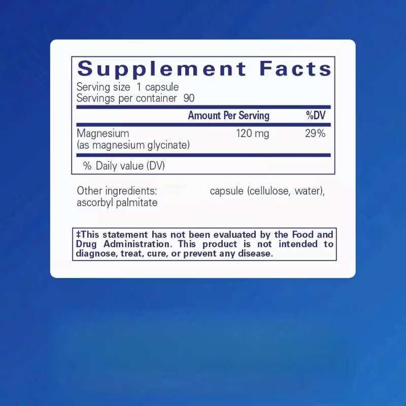 Magnesium Glycinate Supplement – 90 Capsules Peaceful Pleasures Health and Wellness