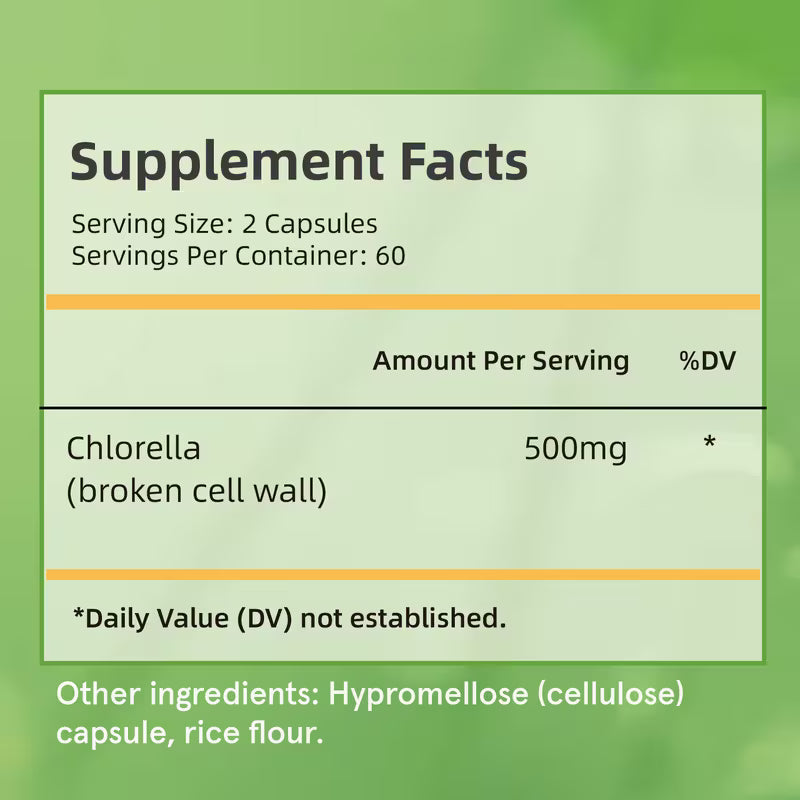 Chlorella Broken Cell Wall 120 Capsules | Peaceful Pleasures Peaceful Pleasures