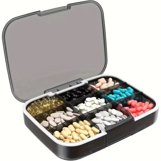 Oversized 9-Section Pill Organizer for Vitamins & Supplements Peaceful Pleasures