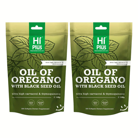 Hi Plus Oregano & Black Seed Oil Softgels | 2-Pack, 600 Total Herbal Supplements Dropshipman