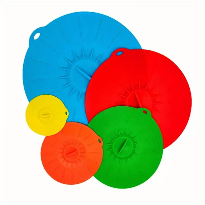 5pcs Silicone Bowl Cover Set – Heat-Resistant & Reusable Peaceful Pleasures