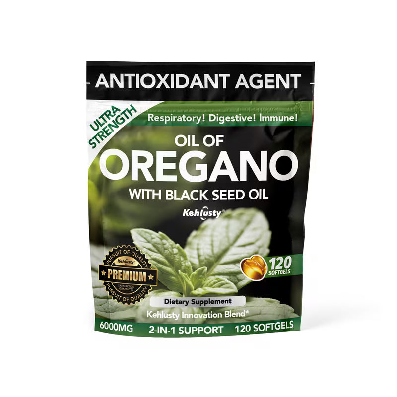 Kehlusty Oil of Oregano & Black Seed Oil Softgels 6000mg Peaceful Pleasures
