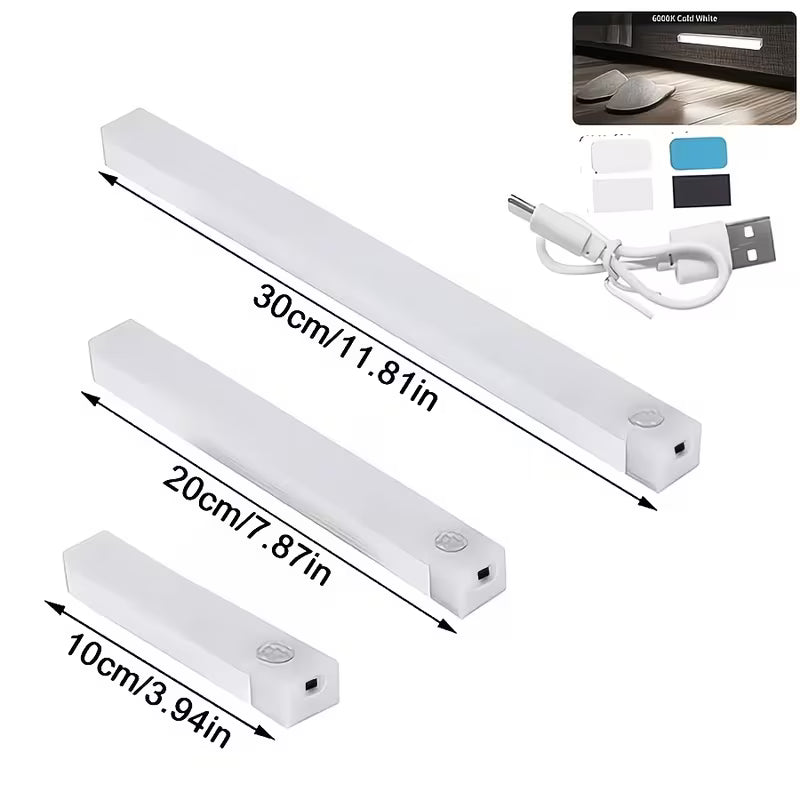 6pcs LED Motion Sensor Cabinet Light – USB Rechargeable Peaceful Pleasures