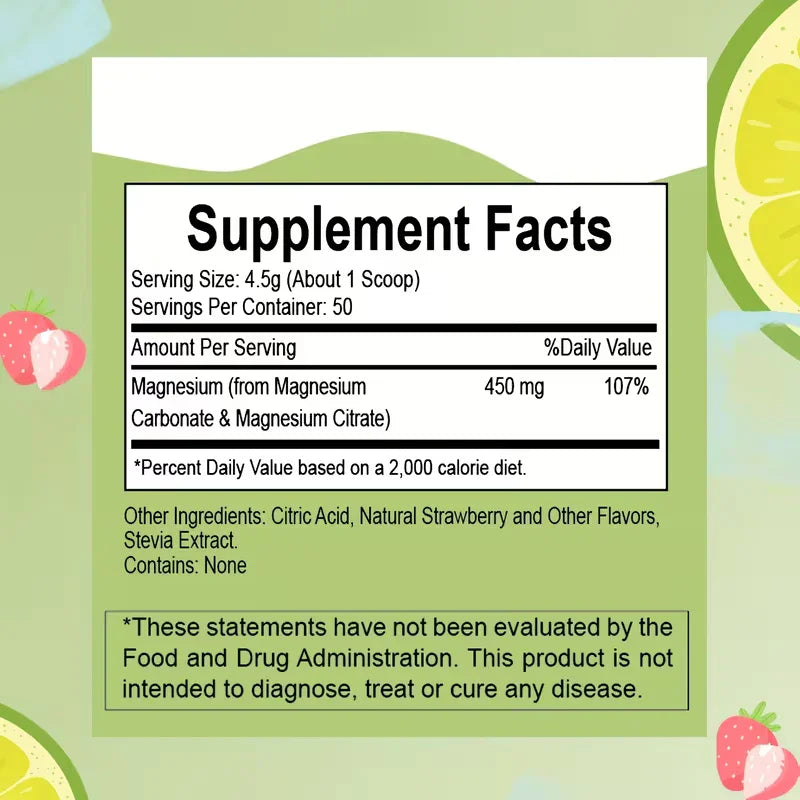 Uneegmod Magnesium Citrate Powder 450mg – 8oz Strawberry-Lime Peaceful Pleasures