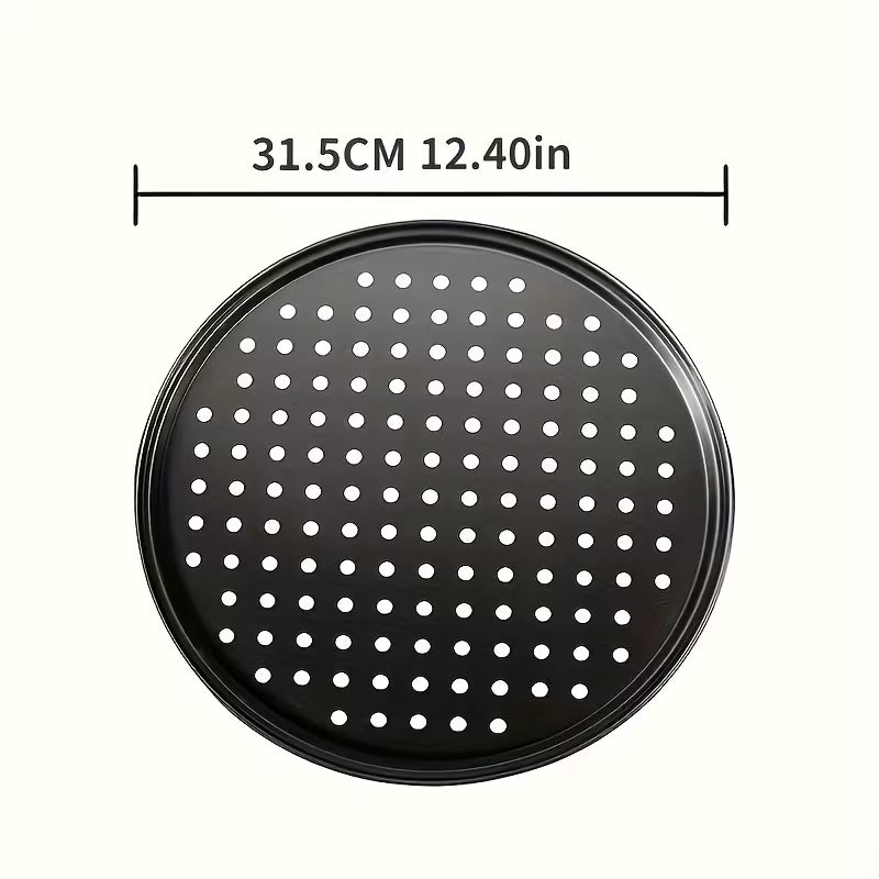 12-Inch Carbon Steel Perforated Pizza Pan Peaceful Pleasures