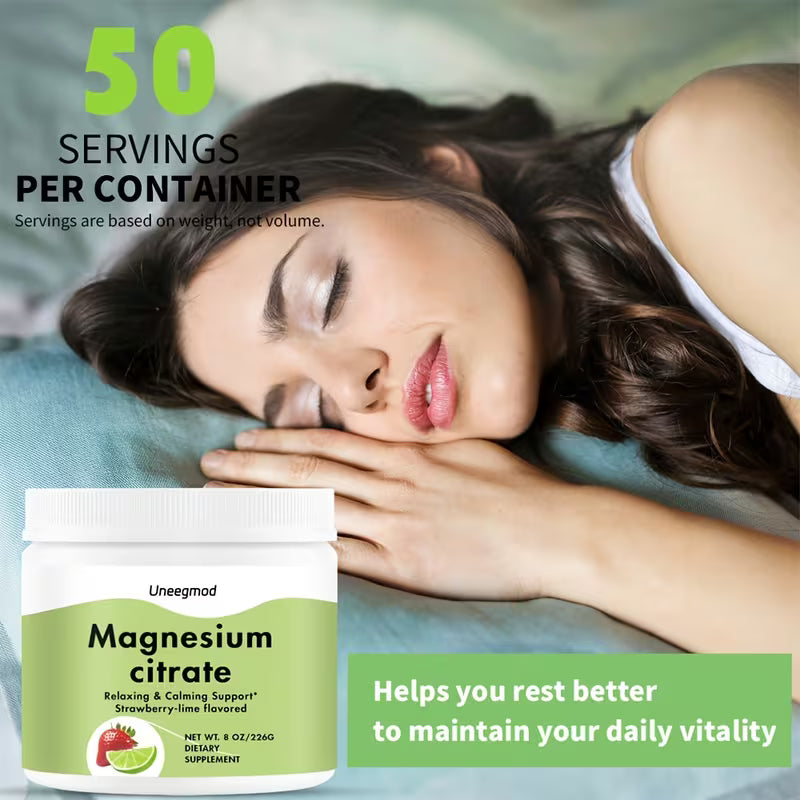 Uneegmod Magnesium Citrate Powder 450mg – 8oz Strawberry-Lime Peaceful Pleasures