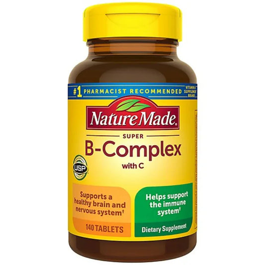 Nature Made Dietary Supplement Tablets Vitamin B-Complex Super + Vitamin C - 140 Count Nature Made Dietary Supplement Tablets Vitamin B-Complex Super + Vitamin C - 140 Count